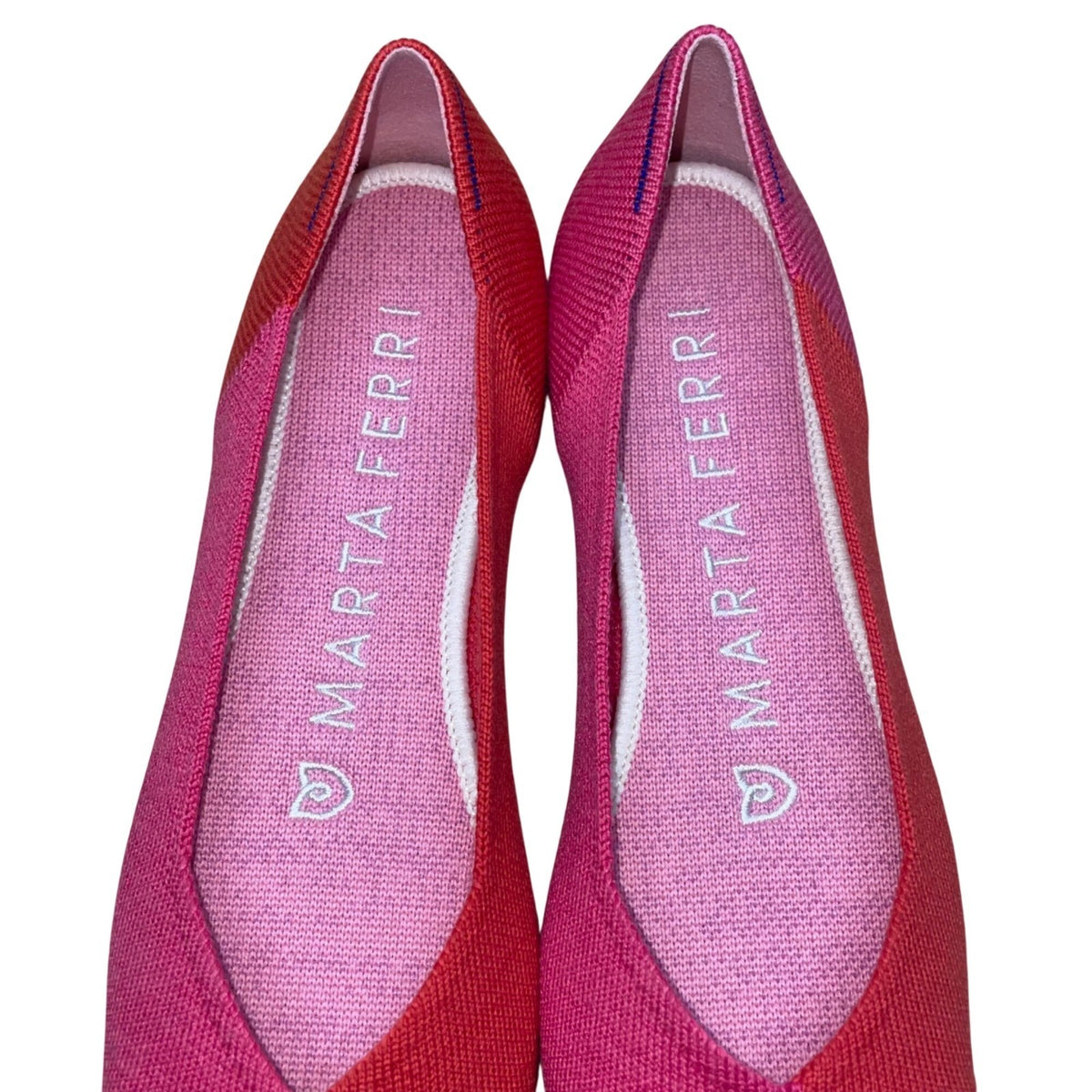 Rothy's x Marta Ferri Flame Azalea Color Block Knitted Ballet Flats Size 7.5