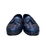 Giorgio Brutini Men’s Black & Brown Leather Woven Tassel Loafers Size 12D