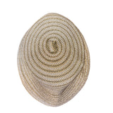 Eric Javits Womens Gold Wide Brim Sun Hat Lightweight Metallic Straw Blend