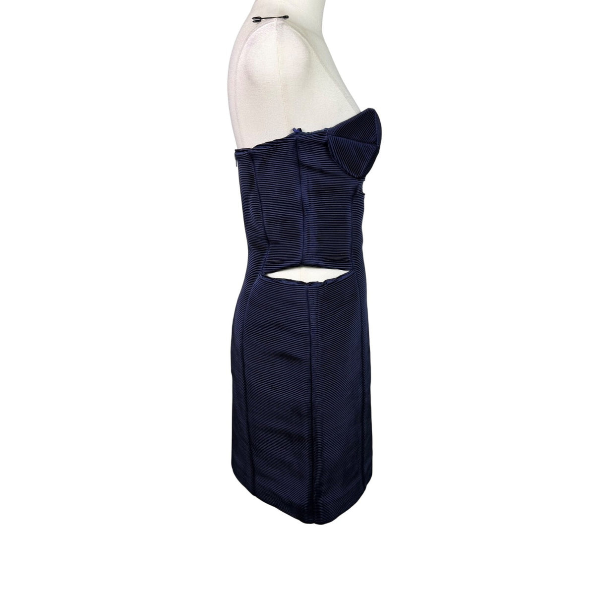 Hannah Marshall  Navy Silk Strapless Mini Bustier Dress Elegant & Fitted Sz 6