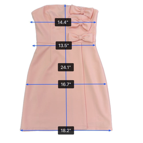 Aqua Womens Pink Polyester Strapless Mini Dress With Bow Accents Size S