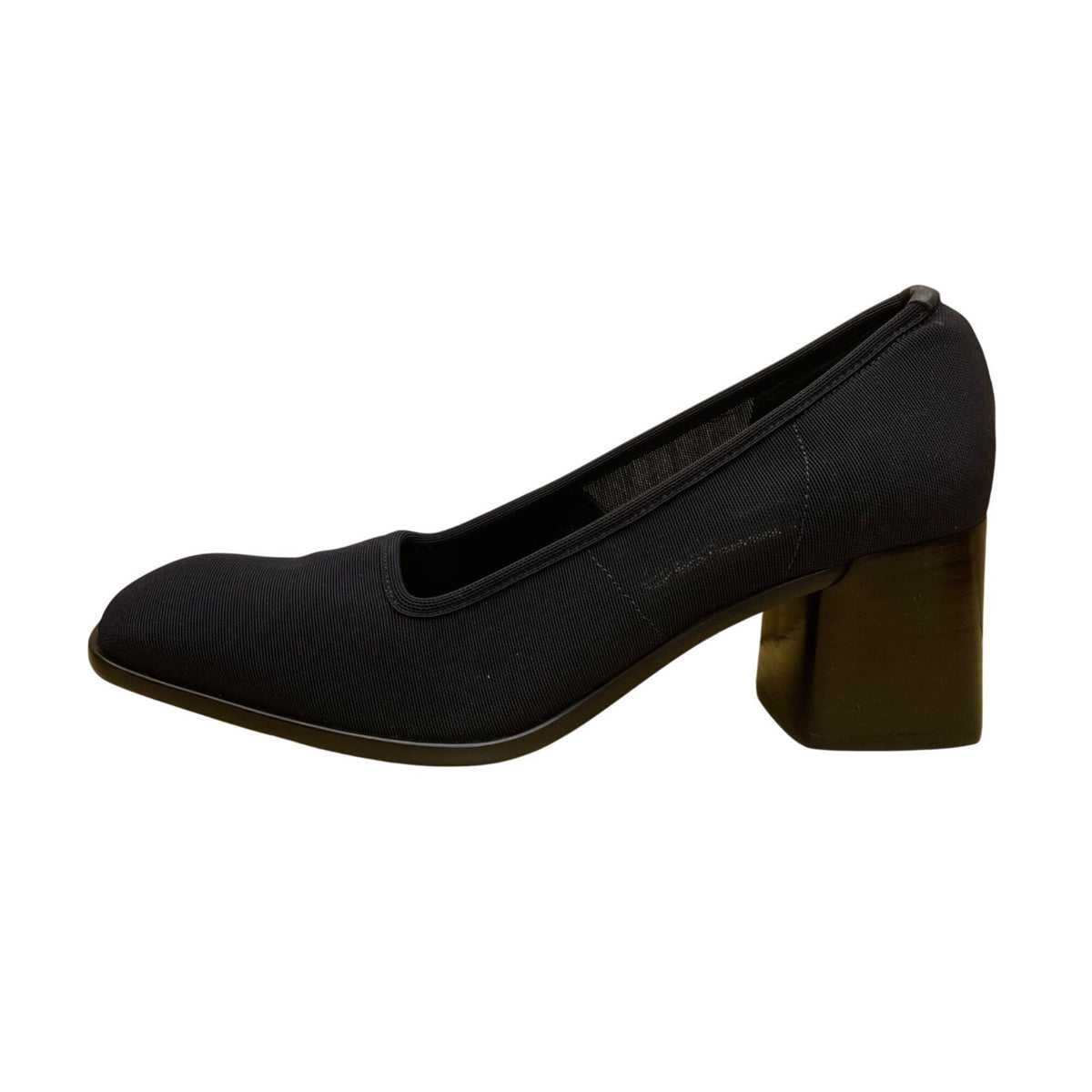 Via Spiga Women’s Navy Blue Elastic Round Toe Block Heel Pumps Size 7.5