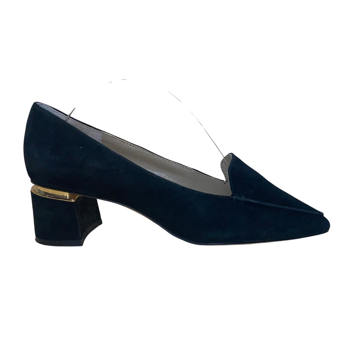 Enzo Angiolini Women's Black Suede Pointed Toe Denna Block Heel Loafers Size 7M