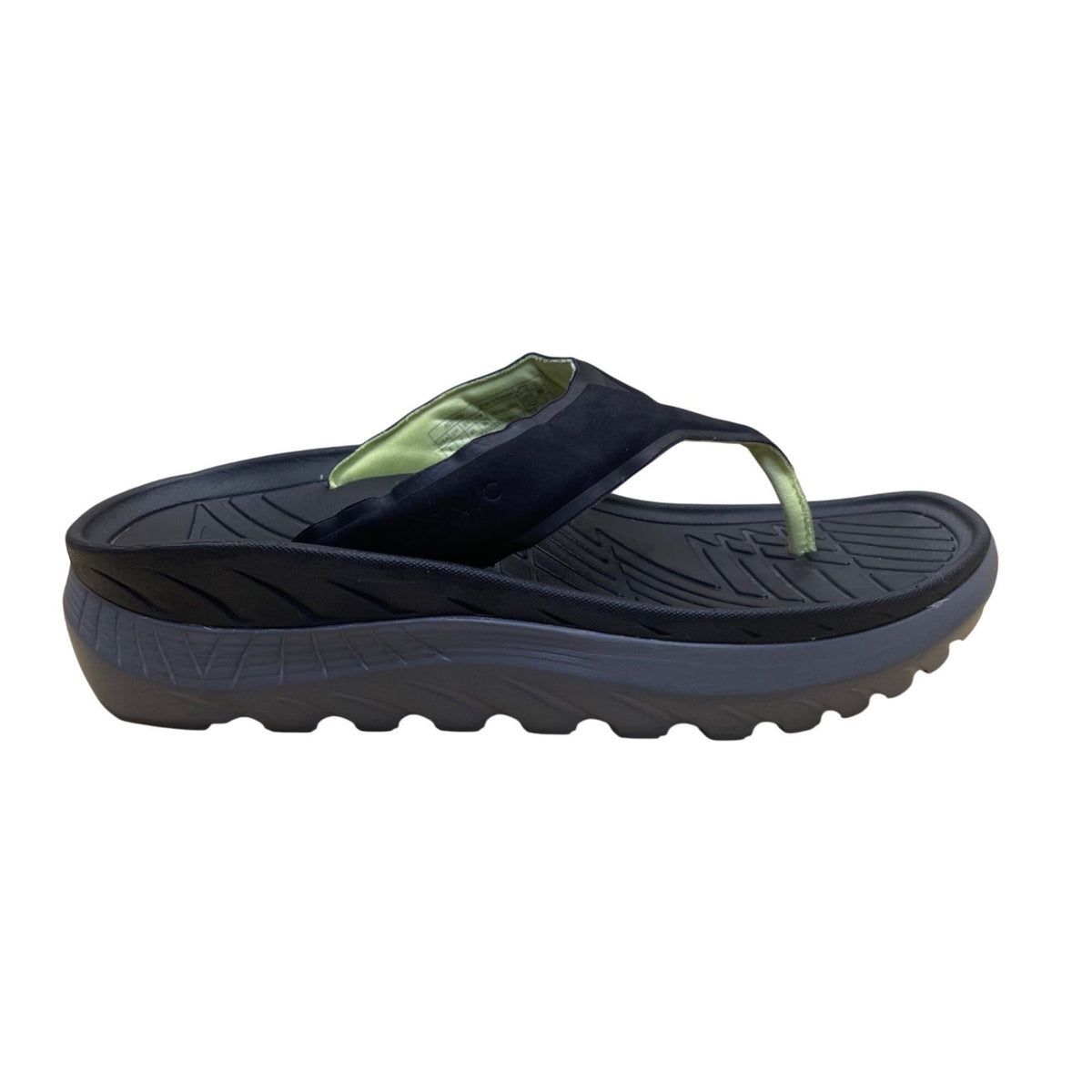 Men’s Black & Green Synthetic Restore Orthotic Flip-Flop Sandals Size 8