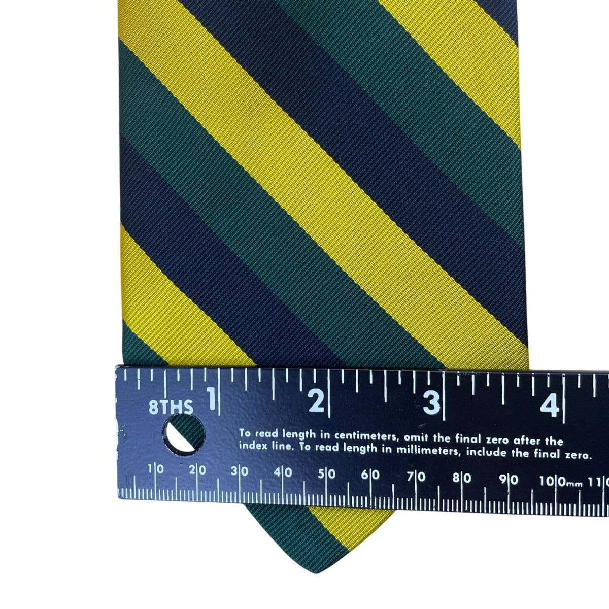 Vintage Brooks Brothers Yellow & Green Striped Silk Tie Woven In England