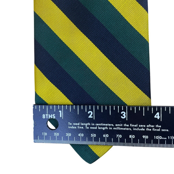 Vintage Brooks Brothers Yellow & Green Striped Silk Tie Woven In England