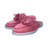 Johnston & Murphy Women’s Pink Suede With Fringe Accent Slip-On Mules Size 7M