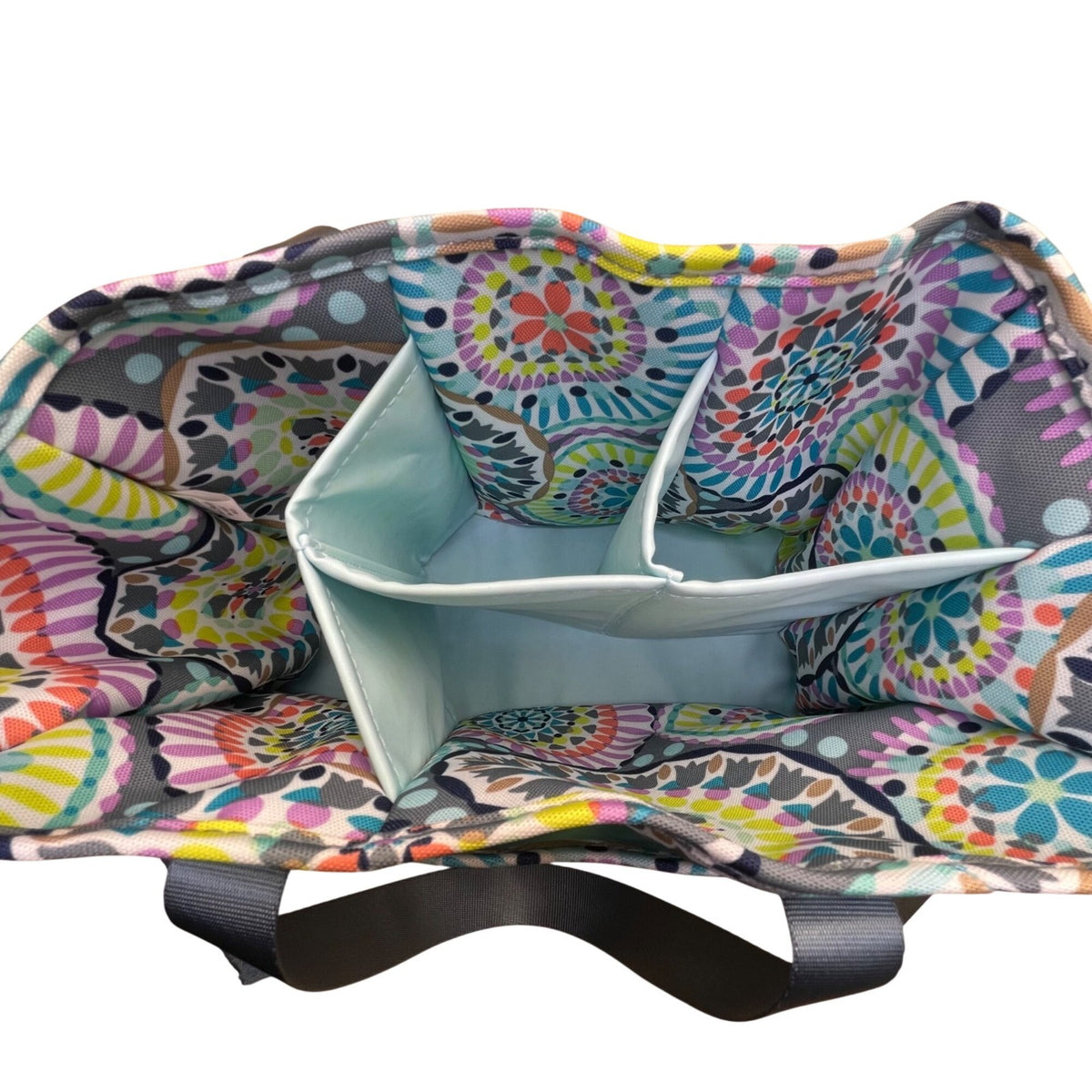Vera Bradley Multicolor Sunny Medallion Pattern Open Top Handles Tote Bag