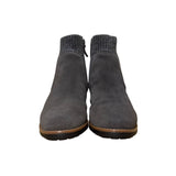 Violet & Red Women’s Gray Suede Slip-On Knit Trim Ankle Jaymie Boots Size 8.5M