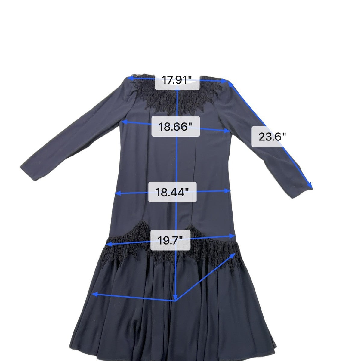 Vintage Diane Von Furstenberg Womens Navy Long-Sleeve Dress Size M