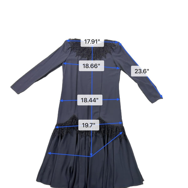 Vintage Diane Von Furstenberg Womens Navy Long-Sleeve Dress Size M