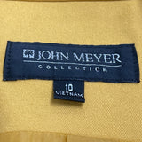 John Meyer Women's Yellow Polyester/Spandex Belted Blazer Jacket Size 10