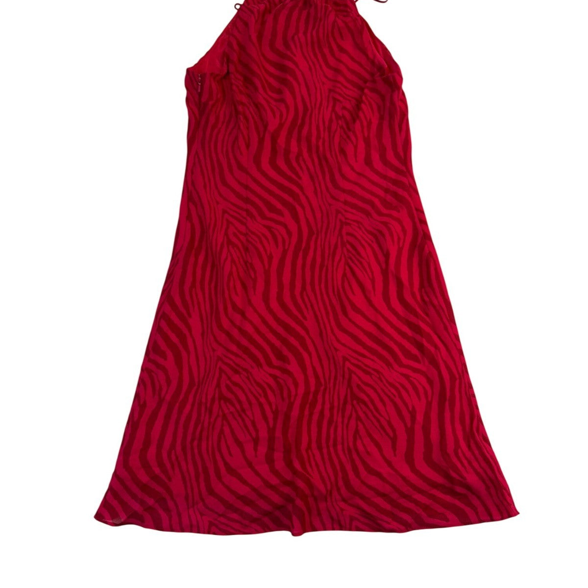 Express Womens Red Polyester Halter Neck Zebra Print Mini Dress Size 3/4 Lined