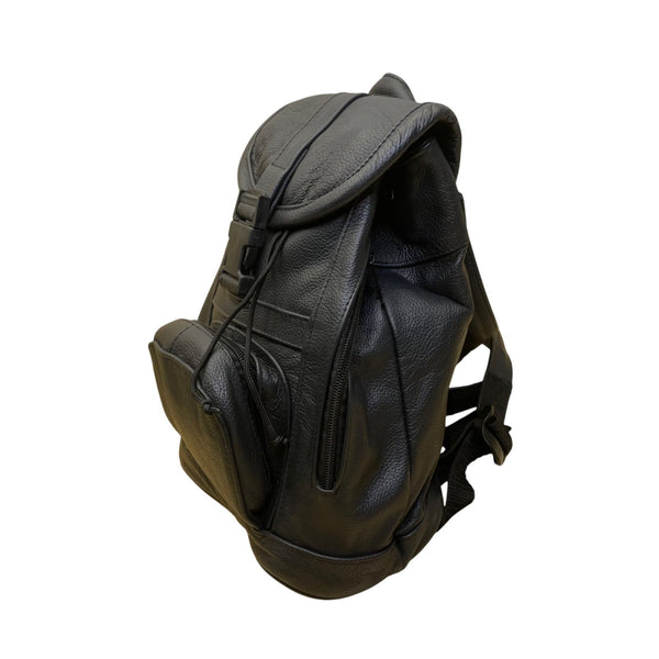 Women’s Dark Blue Genuine Leather Adjustable Straps With Zipper Backpack Size S