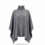 Mer Sea Womens Gray Turtleneck Poncho Adjustable Fit One Size