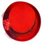 Street Smart Womens Red Wool Vintage Hat With Floral & Net Accent OS
