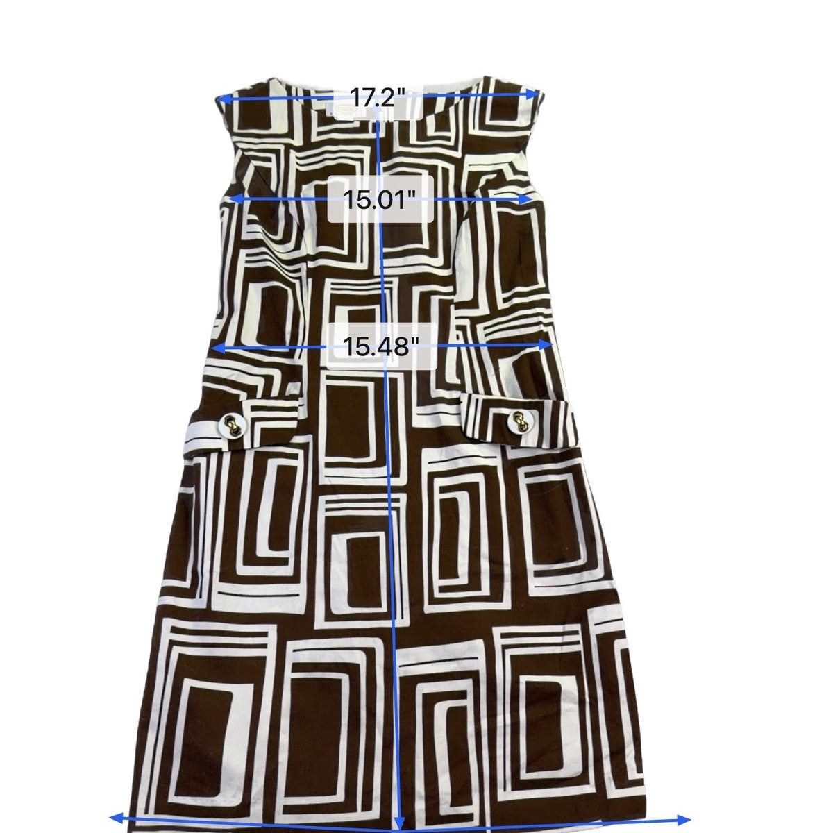 Talbots Womens Brown/White Geometric Print Sheath Dress Size 6