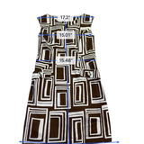 Talbots Womens Brown/White Geometric Print Sheath Dress Size 6