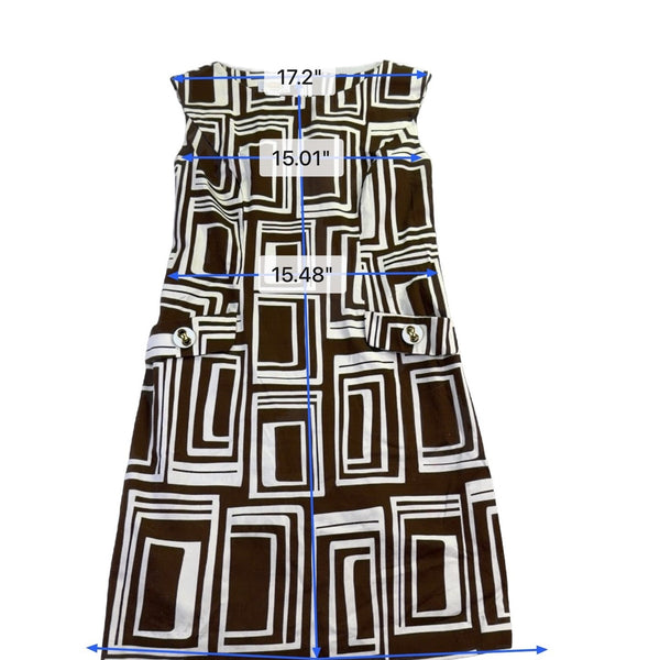 Talbots Womens Brown/White Geometric Print Sheath Dress Size 6