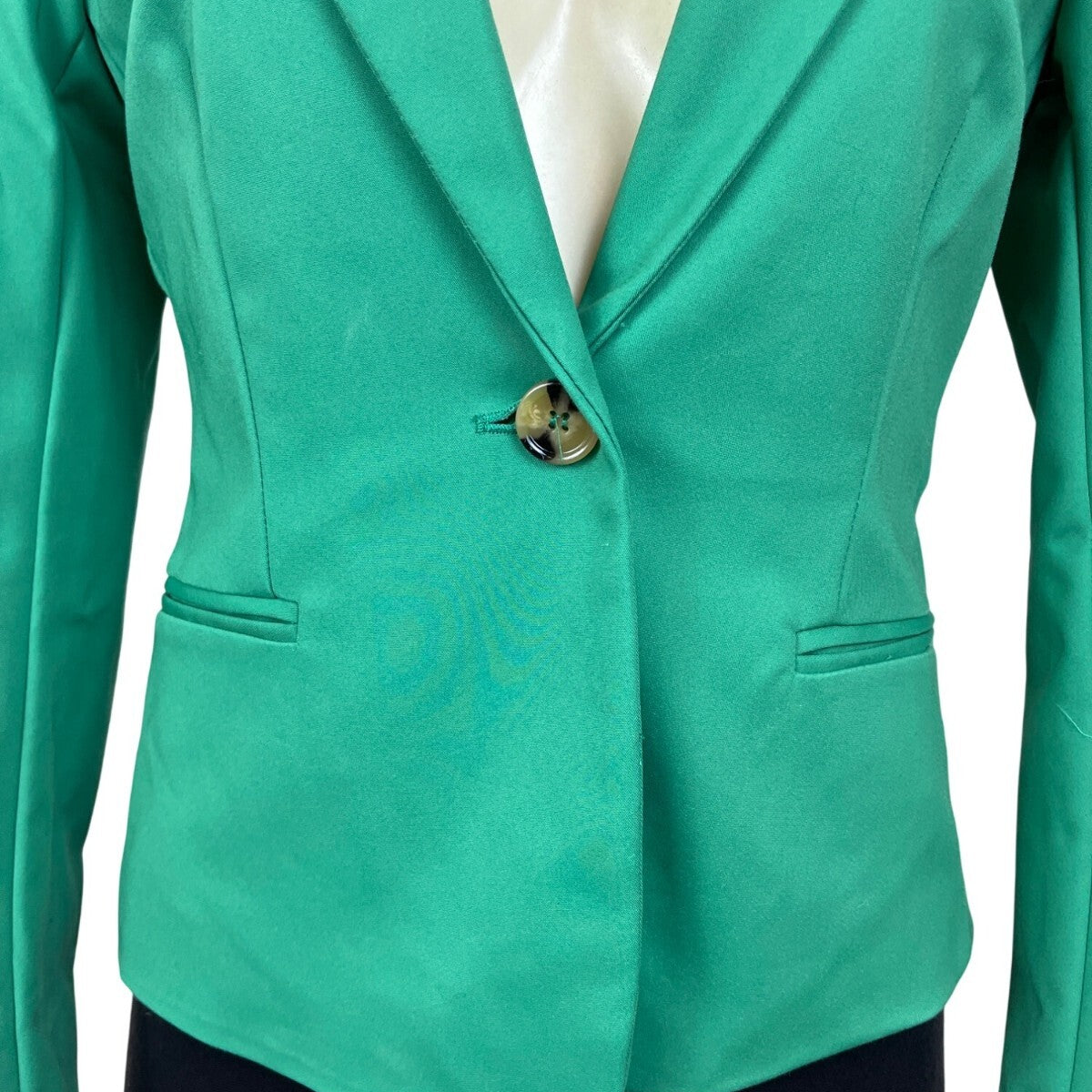 MNG Women’s Emerald Green Blazer With Single-Button Closure Sz 2 - New