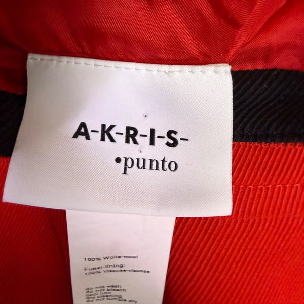 Akris Punto Womens Red Wool Pleated Sleeveless Dress Italy Design Size 34