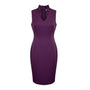 Calvin Klein Womens Purple Ruffled Neckline Sleeveless Sheath Dress Size 4