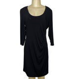 Calvin Klein Black Ruched Stretch Dress Womens
