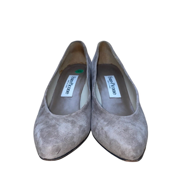 Evan-Picone Women’s Gray Suede Classic Pointed-Toe Mid-Heel Pumps Size 10N