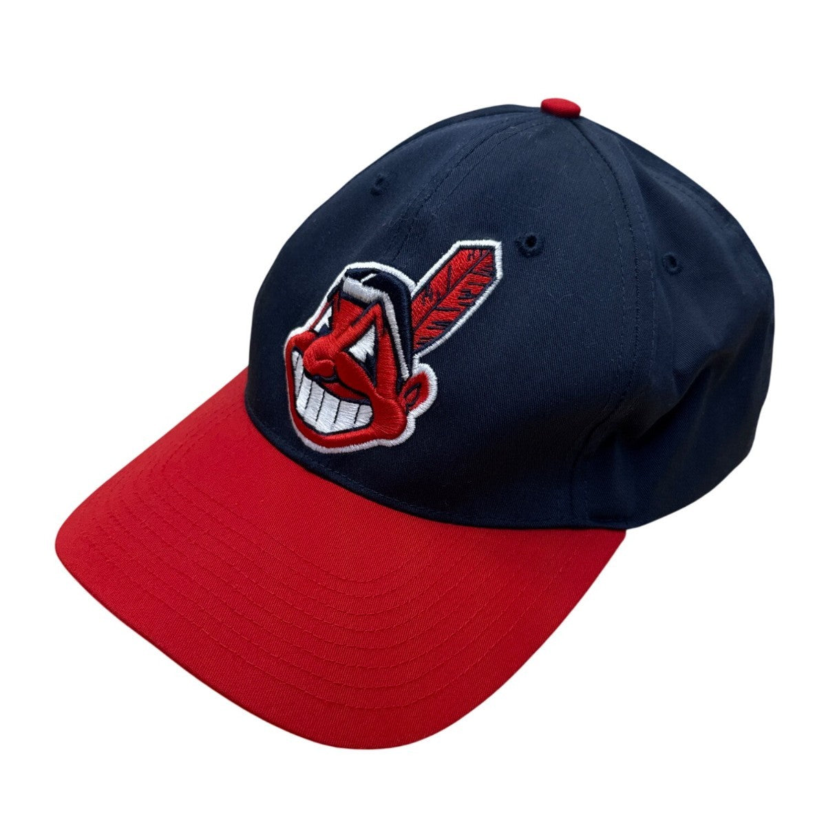 Cleveland Indians OSFA Navy Red Snapback Hat Twins Enterprise Cotton MLB Logo Ca