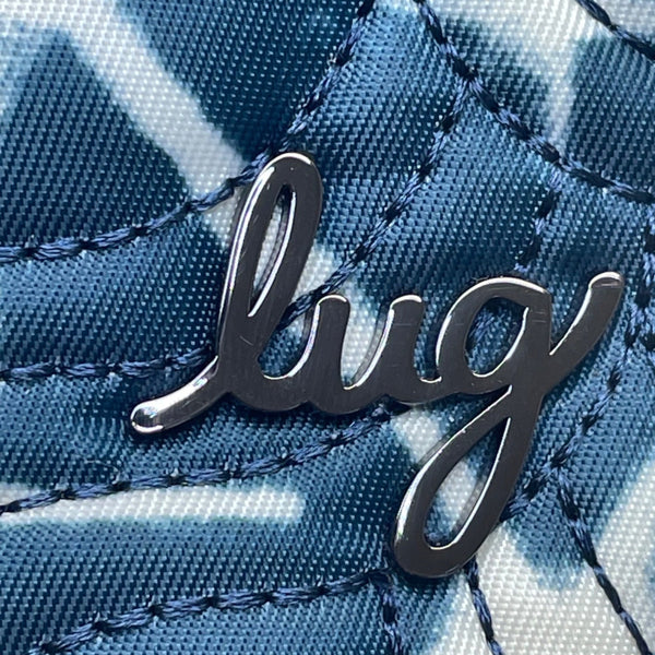 Lug Women’s Blue Nylon Quilted Abstract Pattern & Pockets Swing Crossbody Bag