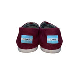 Toms Women’s Burgundy Canvas Striped Lining Casual Classic  Slip-On Shoes Size 9