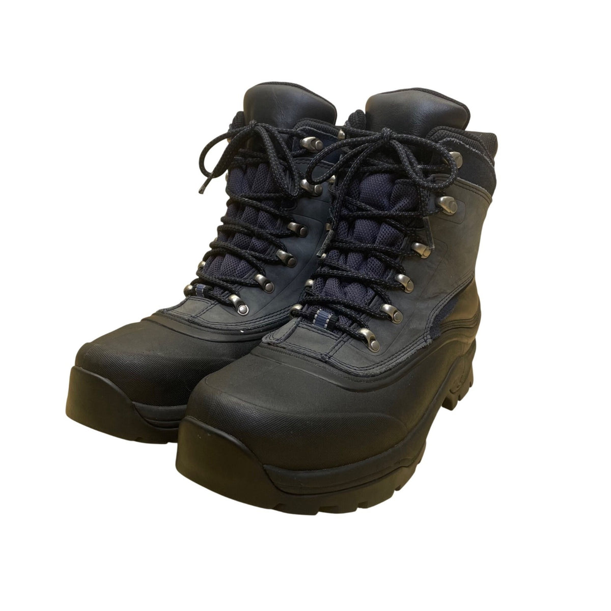 Lands’ End Men’s Black & Navy Lace Up Waterproof Winter Hiking Boots Size 9.5