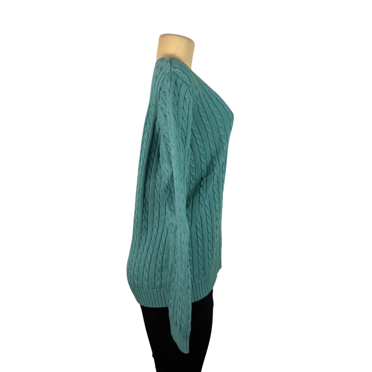 Lauren Ralph Lauren Womens Cable Knit Sweater V-Neck Pullover Sz XL