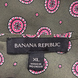 Banana Republic Womens Green & Pink Patterned Long Sleeve Blouse Size XL