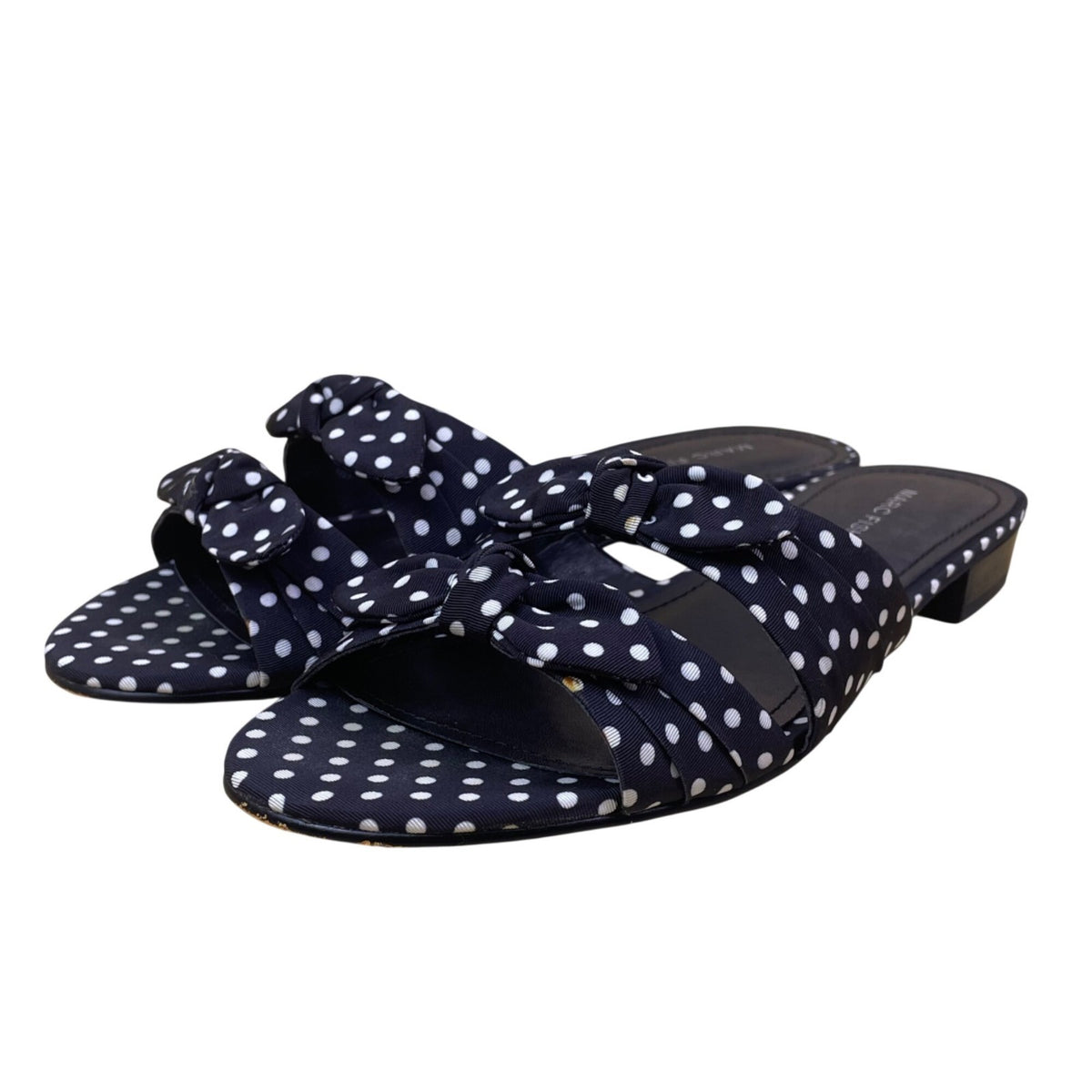 Marc Fisher Women’s Black Multi-Color Polka Dot Laken Slide Sandals Size 7.5 M
