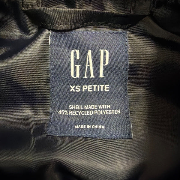 Gap Womens Plaid Shirt Jacket Black & White Button-Up Petite Recycled Sz XS