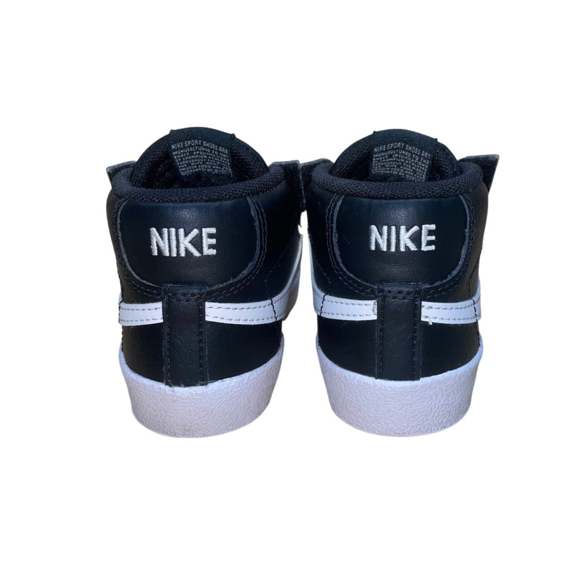 Nike Kids Black & White Leather Mid-Top Blazers Sneakers Size 7C