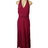 Bill Levkoff Red Cranberry Long Haltered Womens Dress Sz 10 - New