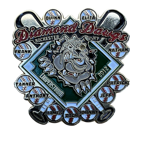 Rochester Diamond Dawgs 2012 Team Baseball Trading Pin With Bulldog Mascot