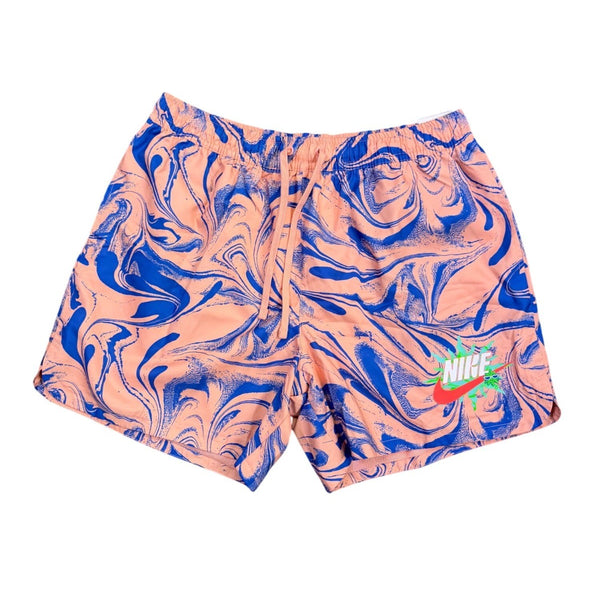 Nike Mens Peach & Blue Swim Trunks Standard Fit Abstract Pattern Size XL