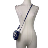 Vera Bradley Women’s Navy White Quilted Plaid Adjustable Strap Crossbody Clutch