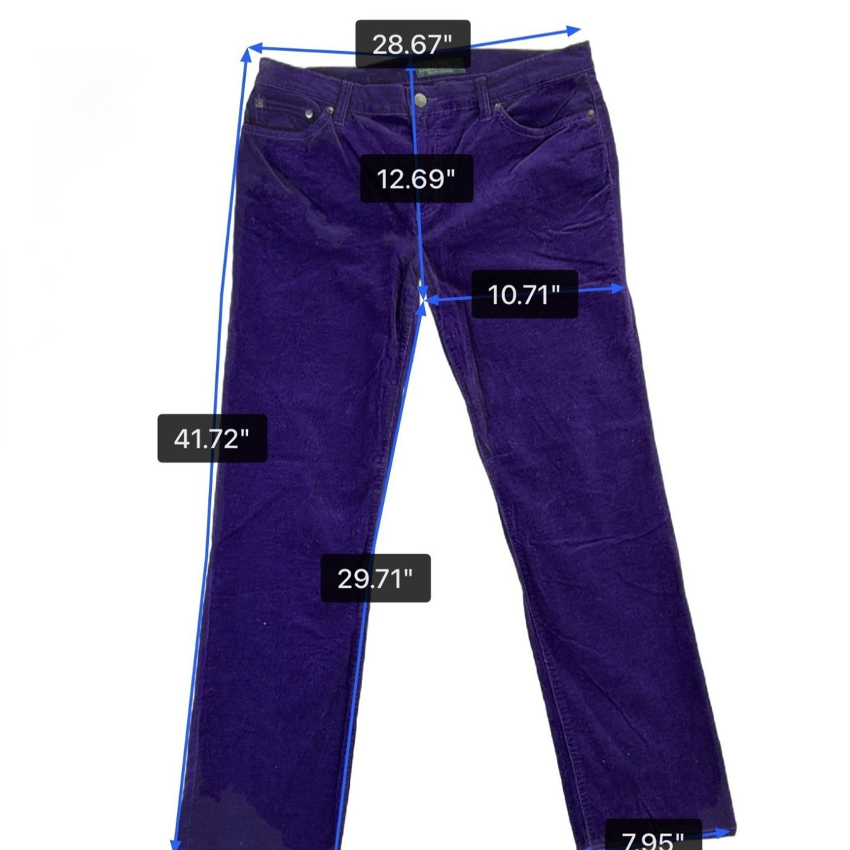Lauren Ralph Lauren Purple Corduroy Womens Classic Straight Jeans Size 12