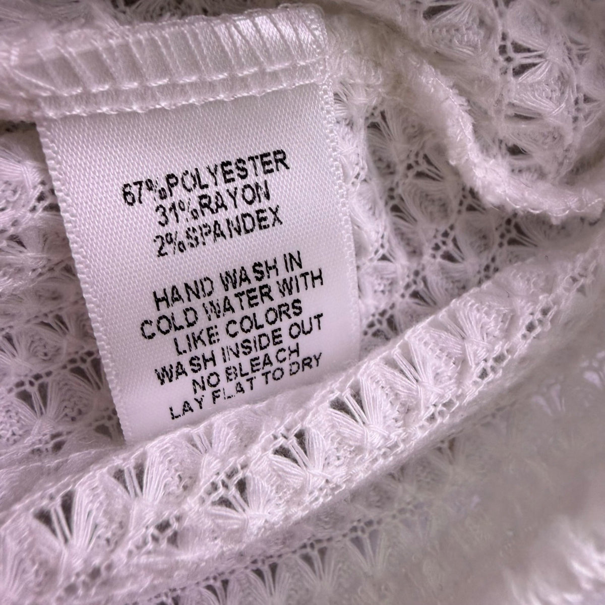 Gibsonlook Womens White Knit Long Sleeve Drape Front Top Size M