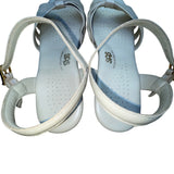 SAS Women’s Gray Leather Strappy Adjustable Ankle Strap Wedge Sandals Size 8.5M