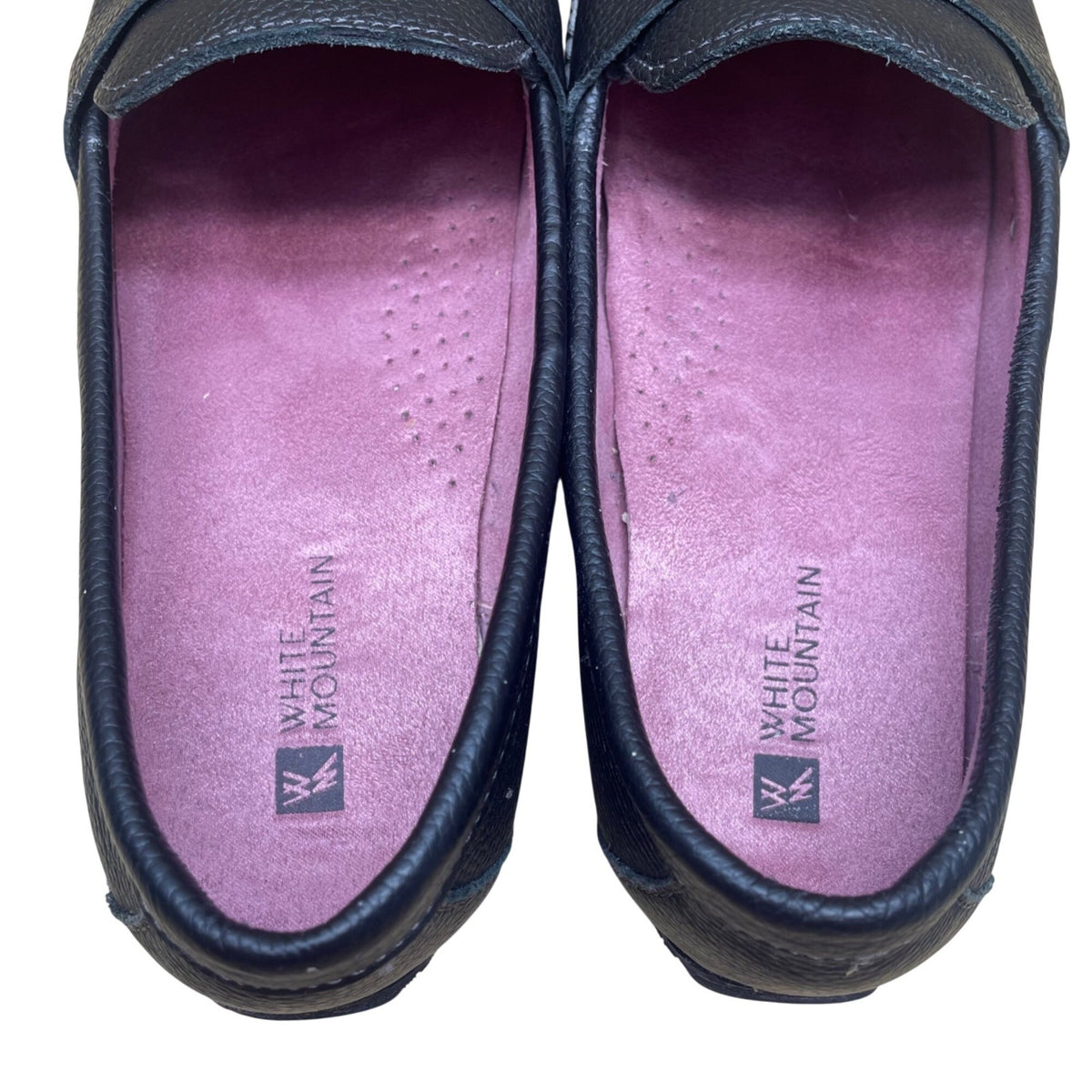 White Mountain Women’s Black Leather Skipper Penny Driving Moccasins Size 8.5M