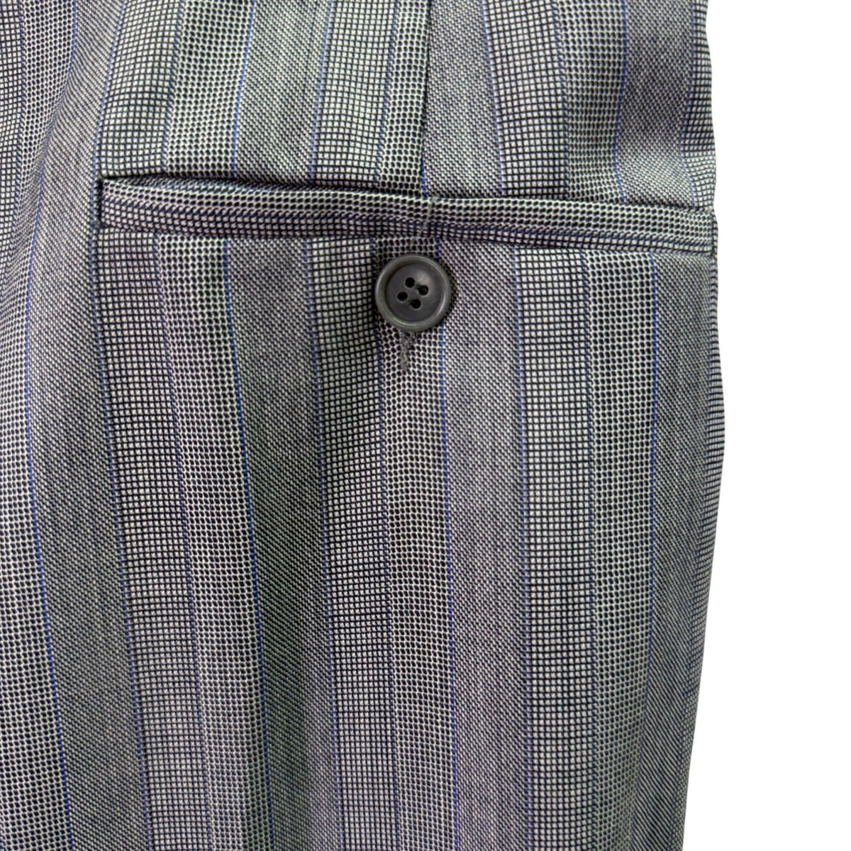 Saint Laurent Mens Gray Wool Pinstripe Blazer & Pants Suit Classic Fit