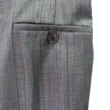 Saint Laurent Mens Gray Wool Pinstripe Blazer & Pants Suit Classic Fit
