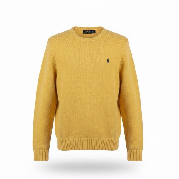 Polo Ralph Lauren Mens Yellow Crewneck Sweater Classic Knit Sz XXL