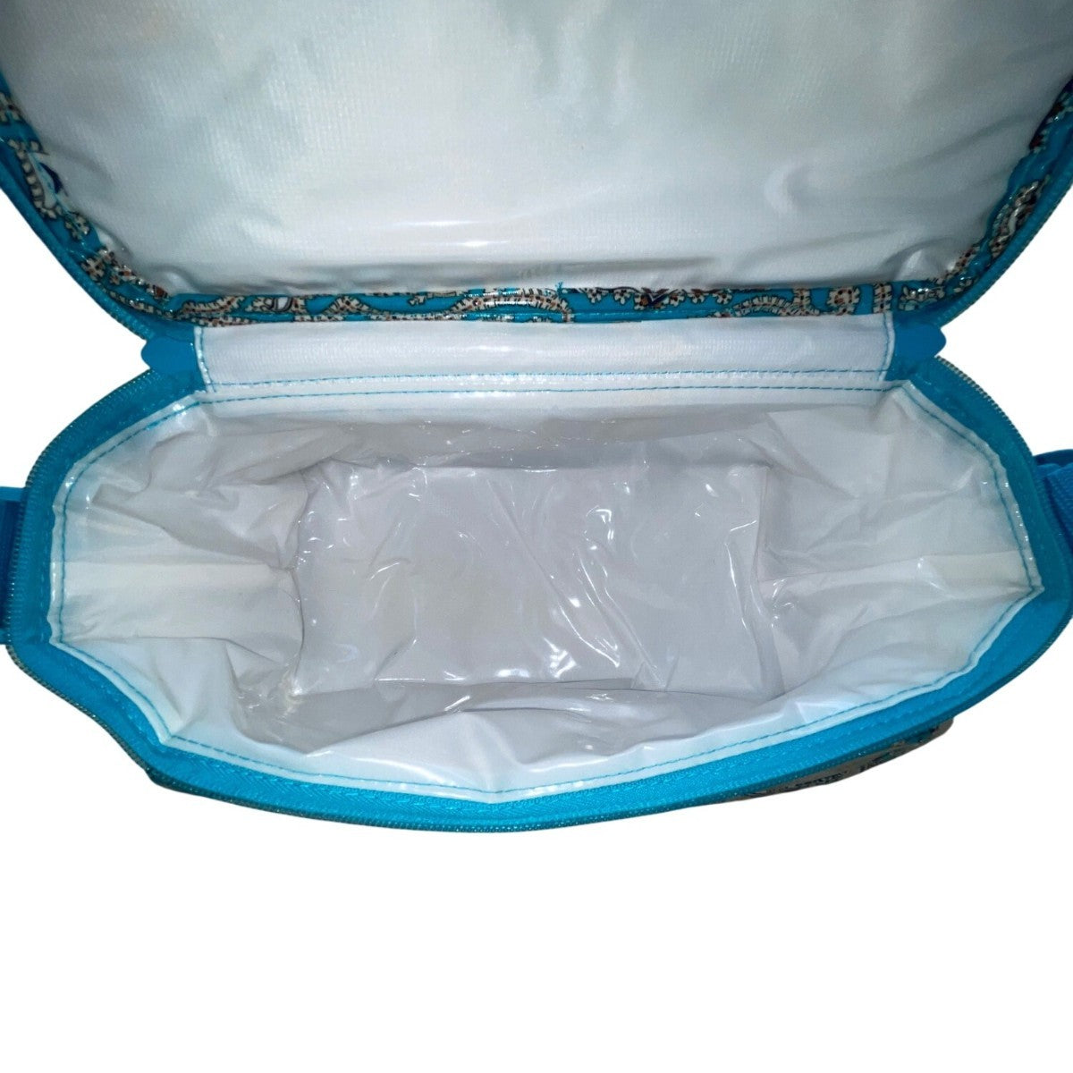 Vera Bradley Women’s Aqua & White Paisley Print Adjustable Strap Lunch Bag