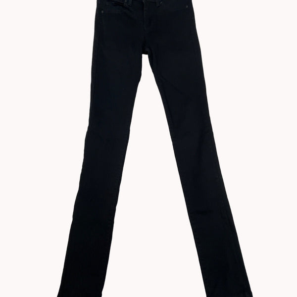 Uniqlo Skinny Tapered Fit Black Jeans Ultra Stretch Mid Rise Womens 23x33